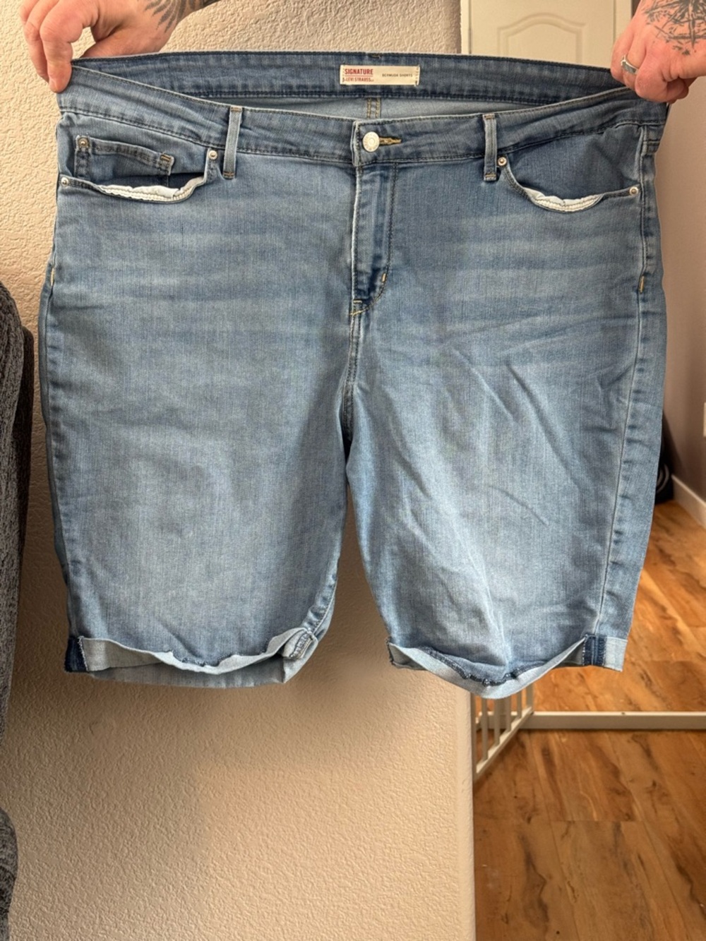 Signature by Levi Strauss Light Blue Denim Jean Shorts